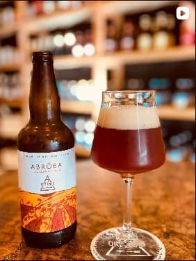 Cerveja âmbar em taça